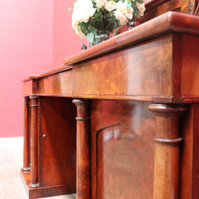 Load image into Gallery viewer, Antique English Mahogany and Flame Mahogany Twin Pedestal Sideboard. B12694