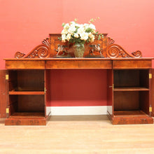 Load image into Gallery viewer, Antique English Mahogany and Flame Mahogany Twin Pedestal Sideboard. B12694