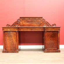 Load image into Gallery viewer, Antique English Mahogany and Flame Mahogany Twin Pedestal Sideboard. B12694