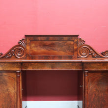 Load image into Gallery viewer, Antique English Mahogany and Flame Mahogany Twin Pedestal Sideboard. B12694