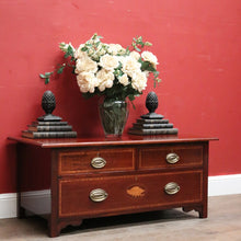 Load image into Gallery viewer, x SOLD Antique English Mahogany Low Chest of Drawers or Three Drawer Cabinet. B12378
