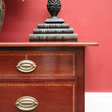 Load image into Gallery viewer, x SOLD Antique English Mahogany Low Chest of Drawers or Three Drawer Cabinet. B12378