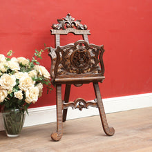 Load image into Gallery viewer, French Walnut Easel-Form Canterbury with Lyre Motif and Carved Details. B11319