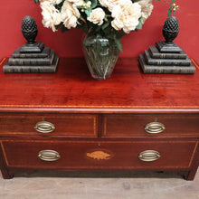 Load image into Gallery viewer, x SOLD Antique English Mahogany Low Chest of Drawers or Three Drawer Cabinet. B12378