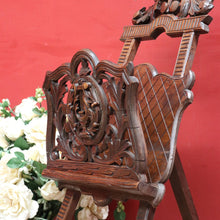 Load image into Gallery viewer, French Walnut Easel-Form Canterbury with Lyre Motif and Carved Details. B11319