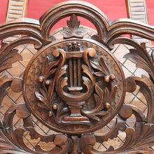 Load image into Gallery viewer, French Walnut Easel-Form Canterbury with Lyre Motif and Carved Details. B11319