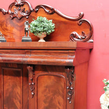 Load image into Gallery viewer, Antique English Mahogany and Flame Mahogany Inverted Breakfront Sideboard with Cellaret. B13081