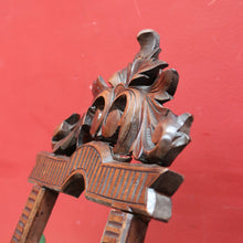 Load image into Gallery viewer, French Walnut Easel-Form Canterbury with Lyre Motif and Carved Details. B11319