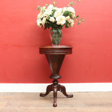 Load image into Gallery viewer, x SOLD Antique Victorian Sewing or Lady’s Work Table with Pedestal Base and Carved Detail. B12659