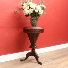 Load image into Gallery viewer, x SOLD Antique Victorian Sewing or Lady’s Work Table with Pedestal Base and Carved Detail. B12659