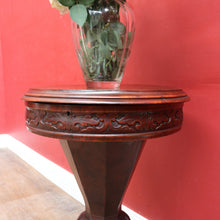 Load image into Gallery viewer, x SOLD Antique Victorian Sewing or Lady’s Work Table with Pedestal Base and Carved Detail. B12659