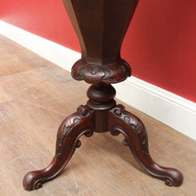 Load image into Gallery viewer, x SOLD Antique Victorian Sewing or Lady’s Work Table with Pedestal Base and Carved Detail. B12659