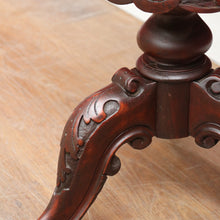 Load image into Gallery viewer, x SOLD Antique Victorian Sewing or Lady’s Work Table with Pedestal Base and Carved Detail. B12659