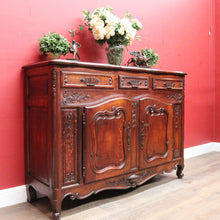 Load image into Gallery viewer, Antique French Oak Sideboard with Three Drawers Two Door Cupboard B13086
