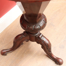 Load image into Gallery viewer, x SOLD Antique Victorian Sewing or Lady’s Work Table with Pedestal Base and Carved Detail. B12659
