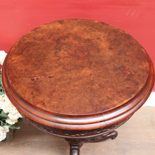 Load image into Gallery viewer, x SOLD Antique Victorian Sewing or Lady’s Work Table with Pedestal Base and Carved Detail. B12659