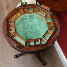Load image into Gallery viewer, x SOLD Antique Victorian Sewing or Lady’s Work Table with Pedestal Base and Carved Detail. B12659