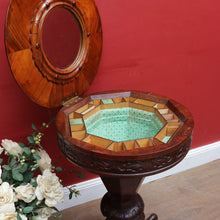 Load image into Gallery viewer, x SOLD Antique Victorian Sewing or Lady’s Work Table with Pedestal Base and Carved Detail. B12659