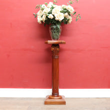 Load image into Gallery viewer, Mahogany Classical Column Pedestal Plant Stand, Carved Acanthus Capital. B13087
