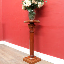 Load image into Gallery viewer, Mahogany Classical Column Pedestal Plant Stand, Carved Acanthus Capital. B13087