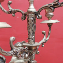 Load image into Gallery viewer, Art Deco Silver Plated Brass Candelabra with Winged Mythical Figure. B23841