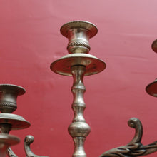 Load image into Gallery viewer, Art Deco Silver Plated Brass Candelabra with Winged Mythical Figure. B23841