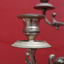 Load image into Gallery viewer, Art Deco Silver Plated Brass Candelabra with Winged Mythical Figure. B23841