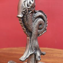 Load image into Gallery viewer, Art Deco Silver Plated Brass Candelabra with Winged Mythical Figure. B23841