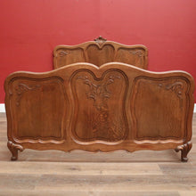 Load image into Gallery viewer, x SOLD Antique French Oak Double Bed - includes Headboard, Foot, Side Rails. B12394