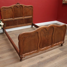 Load image into Gallery viewer, x SOLD Antique French Oak Double Bed - includes Headboard, Foot, Side Rails. B12394