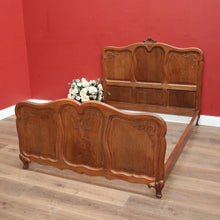 Load image into Gallery viewer, x SOLD Antique French Oak Double Bed - includes Headboard, Foot, Side Rails. B12394