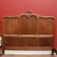 Load image into Gallery viewer, x SOLD Antique French Oak Double Bed - includes Headboard, Foot, Side Rails. B12394