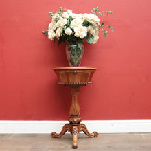 Load image into Gallery viewer, x SOLD Antique English Mahogany Pedestal Sewing Table or Sewing box on Stand. B12385