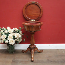 Load image into Gallery viewer, x SOLD Antique English Mahogany Pedestal Sewing Table or Sewing box on Stand. B12385