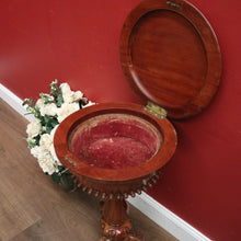 Load image into Gallery viewer, x SOLD Antique English Mahogany Pedestal Sewing Table or Sewing box on Stand. B12385