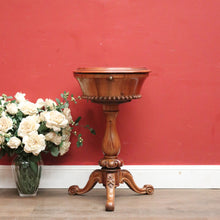 Load image into Gallery viewer, x SOLD Antique English Mahogany Pedestal Sewing Table or Sewing box on Stand. B12385