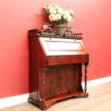 Load image into Gallery viewer, Vintage Mahogany Writing Desk with Drop Front and Hidden Storage. B12685