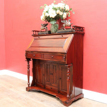 Load image into Gallery viewer, Vintage Mahogany Writing Desk with Drop Front and Hidden Storage. B12685