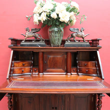 Load image into Gallery viewer, Vintage Mahogany Writing Desk with Drop Front and Hidden Storage. B12685