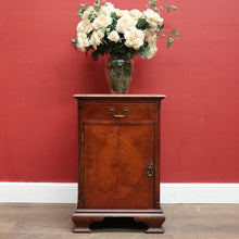 Load image into Gallery viewer, x SOLD Antique Flame Mahogany Single Door Hall Cabinet Lamp Cupboard or Bedside. B12388