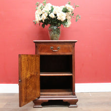 Load image into Gallery viewer, x SOLD Antique Flame Mahogany Single Door Hall Cabinet Lamp Cupboard or Bedside. B12388