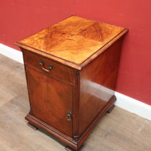Load image into Gallery viewer, x SOLD Antique Flame Mahogany Single Door Hall Cabinet Lamp Cupboard or Bedside. B12388