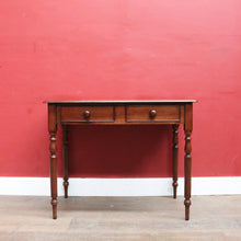Load image into Gallery viewer, Antique Australian Cedar Two Drawer Hall Table with Rolling Pin Legs. B13115