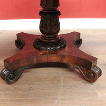 Load image into Gallery viewer, x SOLD Antique English Rosewood Dining Table with a Circular Top and Pedestal Base. B12389