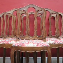Load image into Gallery viewer, Set of Six Antique French Chairs with Open Work Backs and William Morris Strawberry Thief Seats. B12875