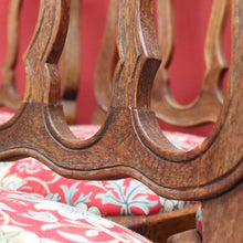 Load image into Gallery viewer, Set of Six Antique French Chairs with Open Work Backs and William Morris Strawberry Thief Seats. B12875