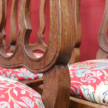 Load image into Gallery viewer, Set of Six Antique French Chairs with Open Work Backs and William Morris Strawberry Thief Seats. B12875