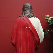 Load image into Gallery viewer, x SOLD Antique French Statue of Jesus, Sacred Heart of Jesus – Plaster, Hand-Painted, B12390