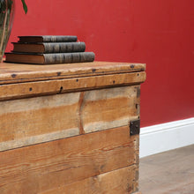 Load image into Gallery viewer, Antique English Pine Lift Lid Storage Trunk/Blanket Box with Iron Hardware. B13113