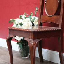 Load image into Gallery viewer, Victorian Mahogany High Back English Church Chair with Carved Crown Detail. B12671